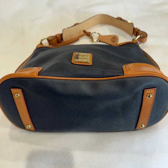 Dooney & Bourke Navy and Tan Satchel - Picture 5 of 16
